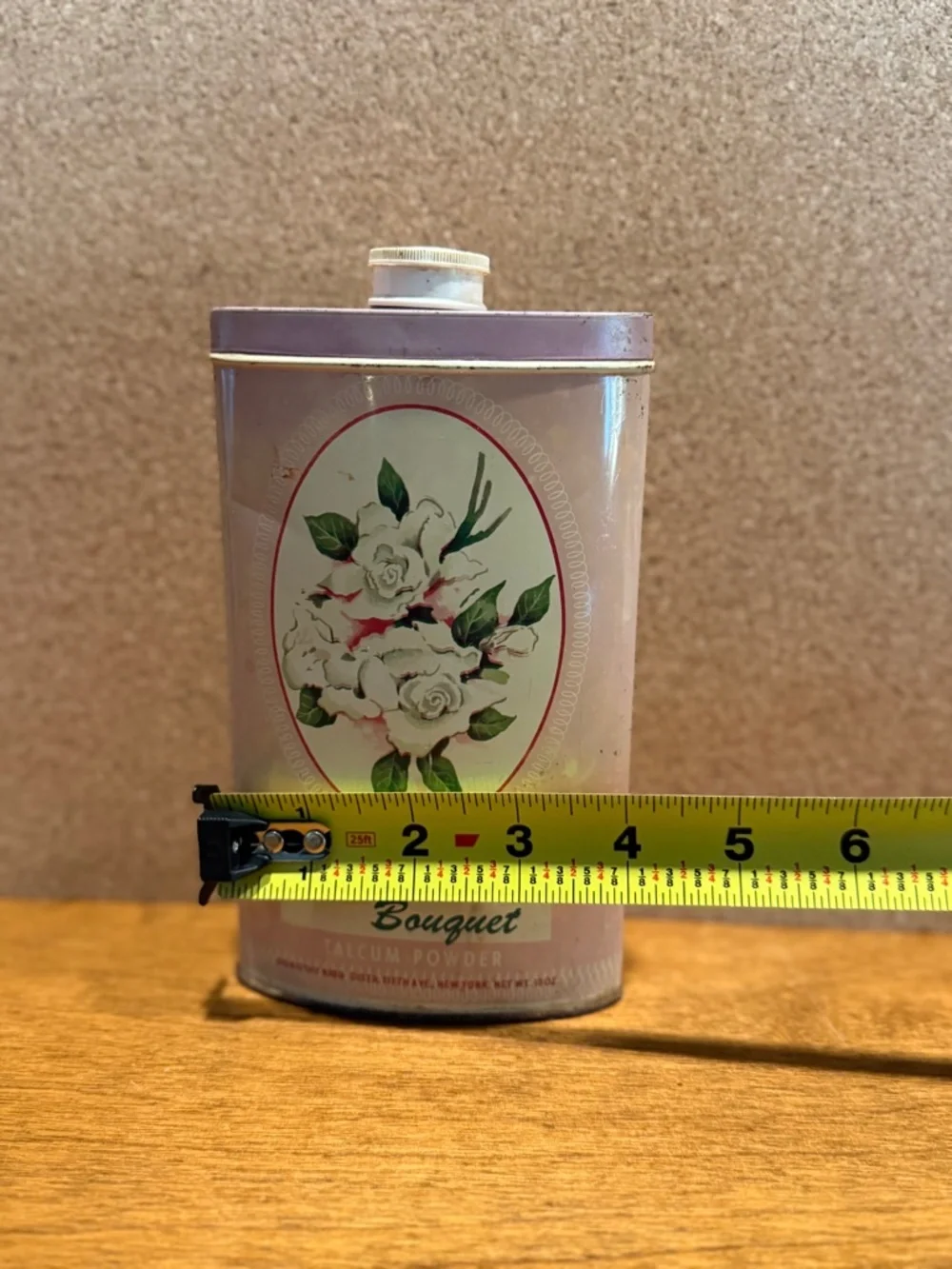 Vintage 1950s Dorothy Reed Gardenia Bouquet Talcum Powder Tin Floral Graphics